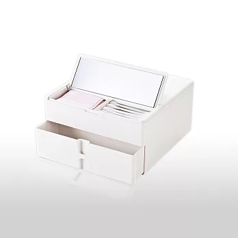 化妝棉面紙抽屜多功能型收納盒白色