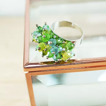 【PinkyPinky Boutique】綠珠珠戒指 (戒圍可調)(綠色)