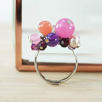 【PinkyPinky Boutique】可愛小葡萄戒指 (戒圍可調)(紫色)