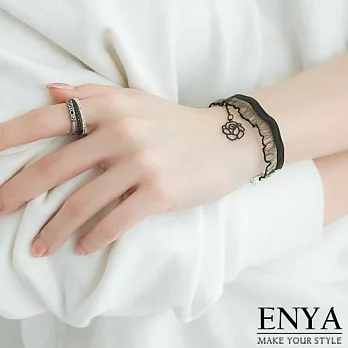 Enya★黑色玫瑰手鍊黑色