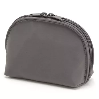 [MUJI無印良品]尼龍圓型廣口化妝包/灰