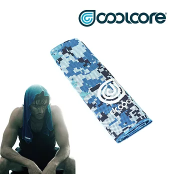 COOLCORE Chill Sport涼感運動毛巾【數位迷彩系列】 (涼感、降溫、運動戶外、高性能)數位迷彩藍