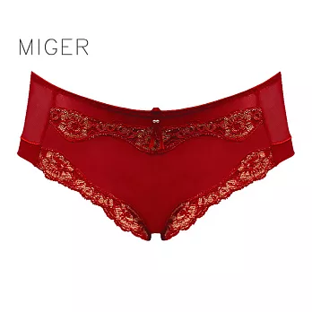 【MIGER密格內衣】絕美性感蕾斯中低腰三角內褲-台灣製-(編號：8206)紅色