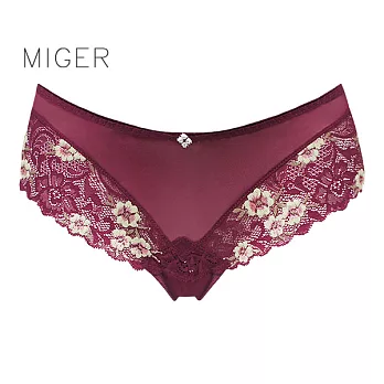 [MIGER密格內衣]魅惑性感蕾絲丁字褲-台灣製-(編號：8602)葡萄紫