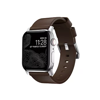 美國NOMADxHORWEEN Apple Watch專用皮革錶帶 - 銀