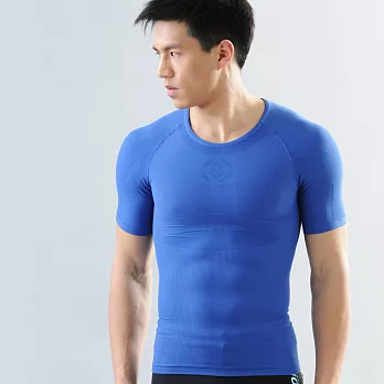 【SHAPER MAN】機能壓縮肌力機能衣 [短袖]S藍色