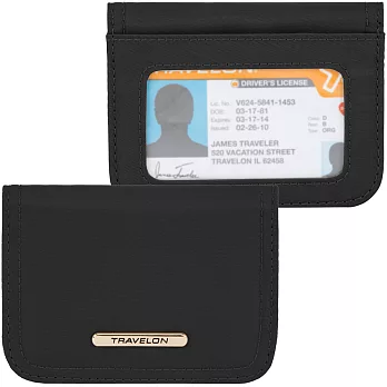 《TRAVELON》RFID扣式卡片夾(黑紫)