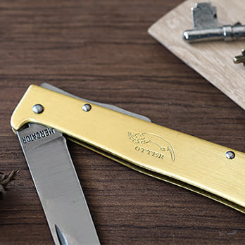 水獺摺疊刀 黃銅版