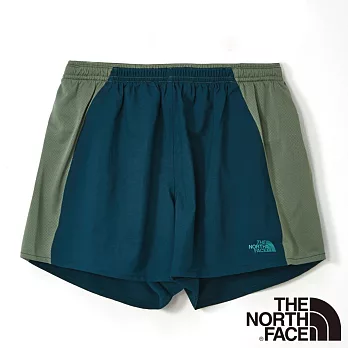 【The North Face】男 FlashDry快排5吋短褲M深藍綠/月桂冠綠