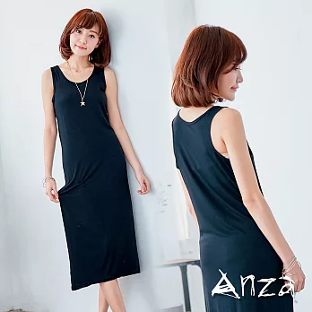 【AnZa】棉料坦克連身長裙 (3色)FREE黑色