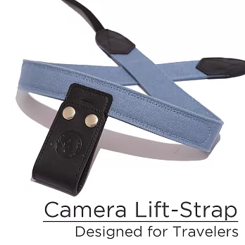 PONTE Leather Co. 旅行減壓背帶 Camera Lift-Strap《帆布款》灰藍色