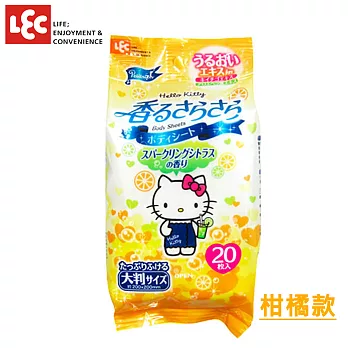 【日本LEC】Hello Kitty爽身擦拭巾-柑橘香味