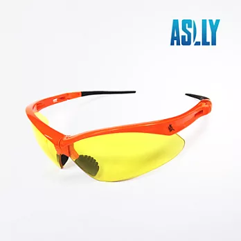 【ASLLY】亮橘夜視折疊式運動眼鏡/車用眼鏡(橘框黃片)