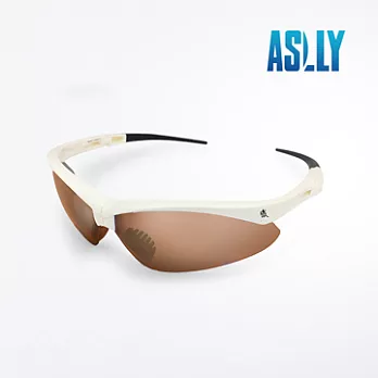 【ASLLY】勁白夜視折疊式運動眼鏡/車用眼鏡(白框棕片)