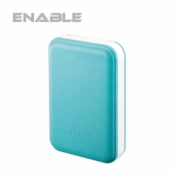 【台灣製造】ENABLE Mojo 7800mAh 類皮革 雙USB快充行動電源-粉藍色