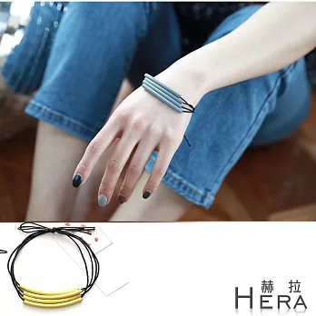 【Hera】赫拉 多層次馬卡龍軟管髮圈/髮束/手鍊兩用-四色(黃色)