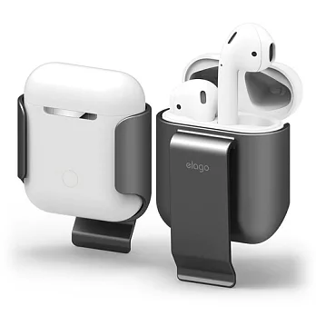 Elago Apple AirPods 隨身夾保護殼-灰色