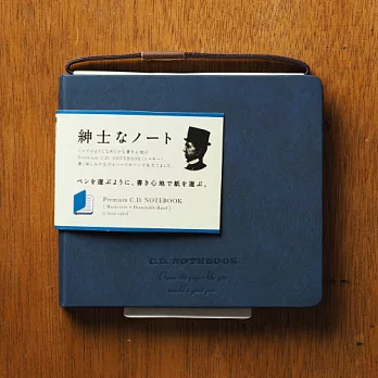 【APICA】紳士硬皮筆記本 -橫線(藍)