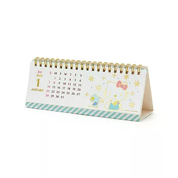 《Sanrio》HELLO KITTY 2018燙金鑲飾細長型可立式桌曆