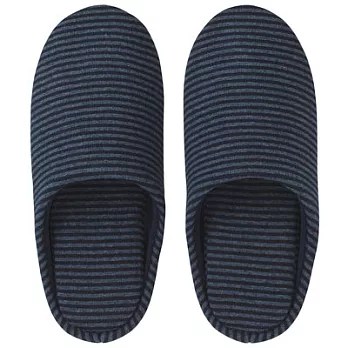 [MUJI無印良品]棉天竺橫紋舒壓拖鞋/XL/深藍
