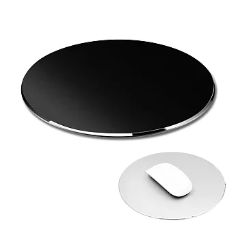 細緻磨砂鋁合金時尚金屬滑鼠墊(圓形)黑色