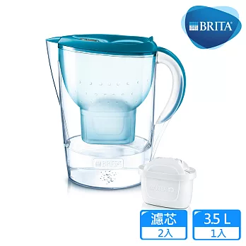 【德國BRITA】3.5公升Marella馬利拉花漾壺+1入MAXTRA Plus濾芯_純淨藍(共2芯)純淨藍