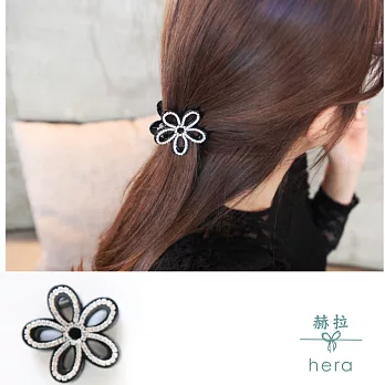 【Hera】赫拉 立體鏤空花朵水鑽髮夾/抓夾-2色(黑色)