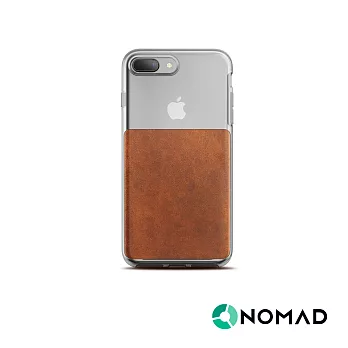 美國NOMADxHORWEEN iPhone 8 / 7 Plus 透明背蓋皮革防摔保護殼棕