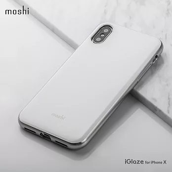 Moshi iGlaze for iPhone X 超薄時尚保護背殼 珍珠白
