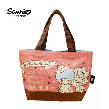 【日本正版授權】雙子星 KIKILALA 帆布 手提袋/便當袋 三麗鷗 Sanrio