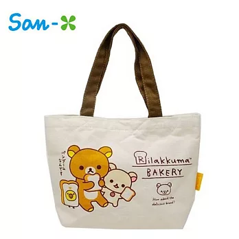 【日本正版授權】San-X 拉拉熊 帆布 手提袋/便當袋 懶懶熊 Rilakkuma -B款