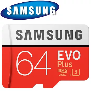 SAMSUNG 三星 EVO Plus 64GB 100MB/s microSDXC U3 記憶卡