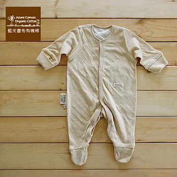 【Azure Canvas藍天畫布】100%有機棉 (天然彩棉)嬰兒包腳連身衣50素面褐色
