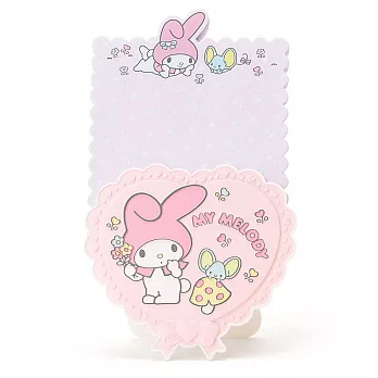 《Sanrio》美樂蒂便條紙與造型夾座組(蕾絲愛心)