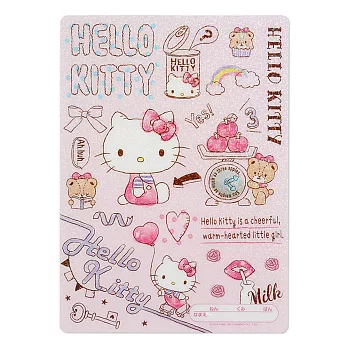 《Sanrio》HELLO KITTY日本製閃亮墊板(學校生活)