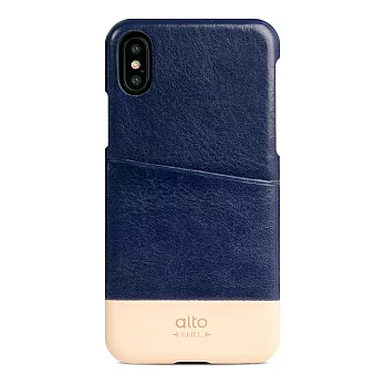alto iPhone X 5.8吋 真皮手機殼背蓋 Metro -海軍藍/本色