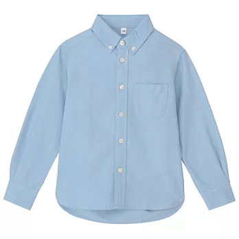 [MUJI無印良品]兒童有機棉牛津布襯衫110淺藍