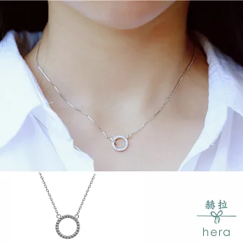 【Hera】赫拉 925純銀項鍊鋯石甜甜圈套組銀色