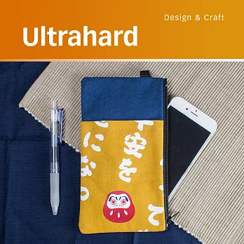 Ultrahard 日式納福手機袋-福翁(藍黃)