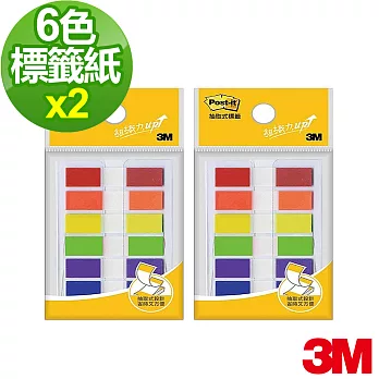 【3M】利貼彩色指示標籤683-6C六色(10x44mm) X2組　　　 　　　