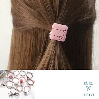【Hera】赫拉 毛球珍珠罐裝12入髮圈-粉色