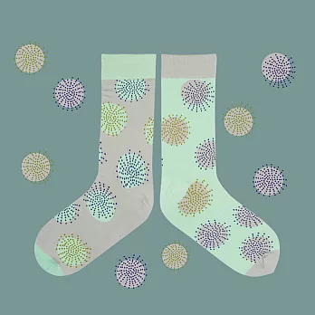 TwinSocks。煙火(中筒襪)綠灰EU36-42