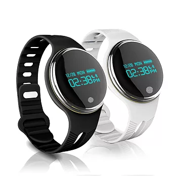 E07手錶造型 運動觸控防水智慧手環白色
