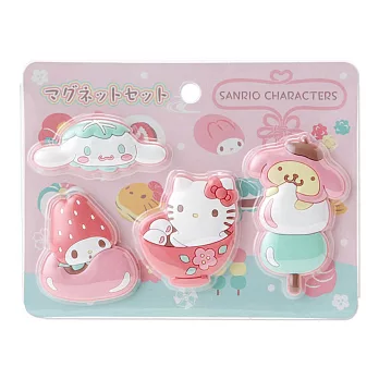 《Sanrio》SANRIO明星裝扮和菓子系列矽膠造型磁鐵組(一組4個入)