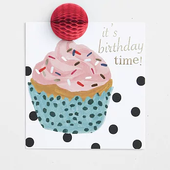 【英國caroline gardner】It’s Birthday Time Cupcake Card 生日卡 3D 立體 PMM006