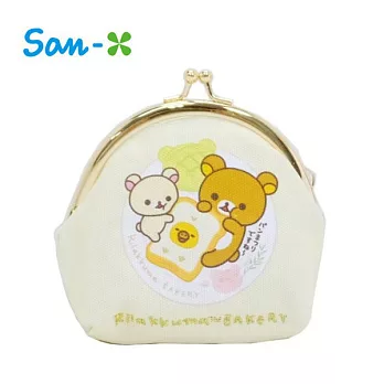 【日本正版授權】拉拉熊 帆布 珠扣包/零錢包 懶懶熊 Rilakkuma San-X