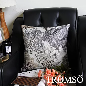 TROMSO-品味英倫棉麻抱枕/絕美珊瑚灰