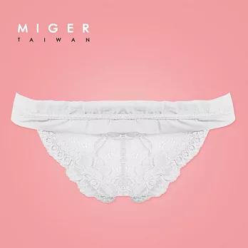[MIGER密格內衣]可愛女孩蕾絲網紗低腰三角內褲-共有7色 -台灣製- (編號：8277)白色
