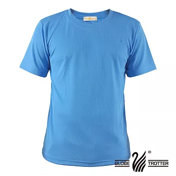 【遊遍天下】台灣製中性款抗UV涼爽吸濕排汗圓領機能衫(S107)L淺藍