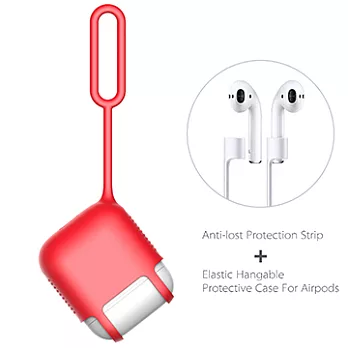 Q彈掌心彈力繩AirPods Apple 藍芽耳機防刮保護套紅色